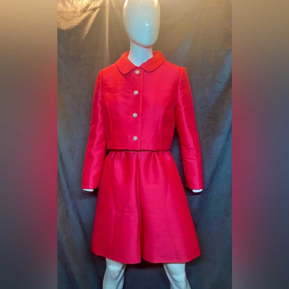 Elegant silk/wool blend Women's custom vintage 2 piece set